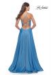 Picture of: Chiffon Prom Dress with Ruched Bodice and Slit in Cloud Blue, Style: 30840, Detail Picture 8