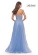 Picture of: Rhinestone Tulle Gown with Sheer Lace Bodice in Cloud Blue, Style: 31367, Detail Picture 9