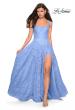 Picture of: Long Lace Prom Dress with Attached Shorts in Cloud Blue, Style: 27476, Detail Picture 10