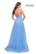 Picture of: A-line Tulle Gown with V Neckline and Pockets in Cloud Blue, Style: 30180, Detail Picture 11