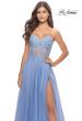 Picture of: Rhinestone Tulle Gown with Sheer Lace Bodice in Cloud Blue, Style: 31367, Detail Picture 12