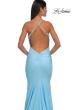 Picture of: Ruched Jersey Mermaid Prom Dress with Rhinestone Neckline in Cloud Blue, Style: 32918, Detail Picture 12