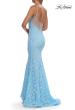 Picture of: Lace Fitted Gown with Sheer Back and Spaghetti Straps in Cloud Blue, Style: 33452, Detail Picture 14