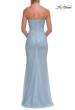 Picture of: Strapless Mesh Evening Gown with Ruching and Sheer Beaded Back in Cloud Blue, Style: 33431, Detail Picture 15