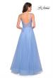 Picture of: Long Tulle Prom Dress with Embellished Bodice and Slit in Cloud Blue, Style: 27646, Back Picture