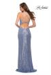 Picture of: Sequin Dress with Square Neckline and Open Back in Cloud Blue, Style 29676, Back Picture