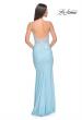 Picture of: Illusion Lace V Neck Top with Jersey Skirt Dress in Bright Colors in Cloud Blue, Style: 31128, Back Picture