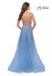 Picture of: A-Line Tulle Prom Dress with Lace Applique Sheer Bodice in Cloud Blue, Style: 31284, Back Picture