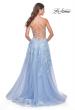 Picture of: Fabulous A-Line Gown Embellished with Sequin Beaded Applique in Cloud Blue, Style: 32032, Back Picture