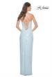 Picture of: Full Rhinestone Embellished Gown with Square Neckline in Cloud Blue, Style: 32039, Back Picture
