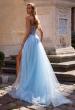 Picture of: Tulle A-line Prom Dress with Beautiful Rhinestone Side Detail in Cloud Blue, Style: 32767, Back Picture