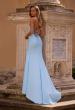 Picture of: Open Back Prom Dress with Rhinestone Detail Neckline in Cloud Blue, Style: 32851, Back Picture