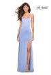 Picture of: Form Fitting Prom Dress with Tape Beaded Straps in Cloud Blue, Style: 27060, Detail Picture 1