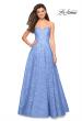 Picture of: A Line Lace Strapless Ball Gown in Cloud Blue, Style: 27284, Detail Picture 1