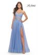 Picture of: Rhinestone Tulle Gown with Sheer Lace Bodice in Cloud Blue, Style: 31367, Detail Picture 1