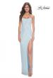 Picture of: Full Rhinestone Embellished Gown with Square Neckline in Cloud Blue, Style: 32039, Detail Picture 1