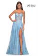 Picture of: Sequin Rhinestone A-Line Tulle Sweetheart Gown with Lace Up Back in Cloud Blue, Style: 32136, Detail Picture 1