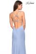 Picture of: Form Fitting Prom Dress with Slit and Beaded Straps in Cloud Blue, Style: 27519, Detail Picture 2