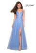 Picture of: Long Tulle Prom Dress with Embellished Bodice and Slit in Cloud Blue, Style: 27646, Detail Picture 2