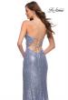 Picture of: Long Sequin Prom Dress with V Neck and Lace Up Back in Cloud Blue, Style 29913, Detail Picture 2