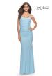 Picture of: Jeweled Modified Scoop Neck Jersey Dress with Open Back in Bright Colors in Cloud Blue, Style: 31414, Detail Picture 2
