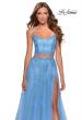 Picture of: Long Two Piece Tulle Gown with Floral Embroidery in Cloud Blue, Style: 28271, Detail Picture 3