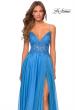 Picture of: A-line Gown with Sheer Floral Embellished Bodice in Cloud Blue, Style: 28543, Detail Picture 3