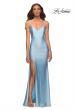 Picture of: Rhinestone Strap Simple Long Jersey Dress in Blue, Style: 30435, Detail Picture 3
