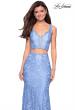 Picture of: Two Piece Lace Prom Dress with Rhinestones in Cloud Blue, Style: 27302, Detail Picture 4