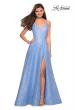 Picture of: Lace Prom Dress with Illusion Neckline and Slit in Cloud Blue, Style: 27612, Detail Picture 4
