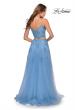 Picture of: Long Two Piece Tulle Gown with Floral Embroidery in Cloud Blue, Style: 28271, Detail Picture 4