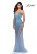 Picture of: Sheer Tulle Rhinestone Dress with Attached Shorts in Cloud Blue, Style: 28806, Detail Picture 4