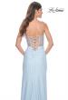Picture of: Fitted Jersey Gown with Pretty Beaded Rhinestone Illusion Bodice in Cloud Blue, Style: 32089, Detail Picture 4