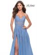 Picture of: A-Line Tulle Prom Dress with Lace Applique Sheer Bodice in Cloud Blue, Style: 31284, Detail Picture 5