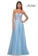 Picture of: Sequin Rhinestone A-Line Tulle Sweetheart Gown with Lace Up Back in Cloud Blue, Style: 32136, Detail Picture 5
