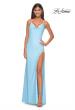 Picture of: Rhinestone Rose Detail Jersey Dress with Draped Neckline in Cloud Blue, Style: 31574, Detail Picture 6