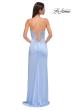 Picture of: Fitted Strapless Dress with Rhinestone Embellished Neckline and Slit in Cloud Blue, Style 32799, Detail Picture 6