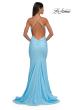 Picture of: Ruched Jersey Mermaid Prom Dress with Rhinestone Neckline in Cloud Blue, Style: 32918, Detail Picture 6