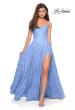 Picture of: Long Lace Prom Dress with Attached Shorts in Cloud Blue, Style: 27476, Detail Picture 7