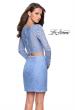 Picture of: Long Sleeve Two Piece Dress with Rhinestone Detail in Cloud Blue, Style: 26767, Back Picture