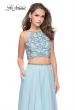Picture of: Long Two Piece Dress with Beading and Strappy Back in Cloud Blue, Style: 25469, Main Picture
