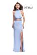 Picture of: Two Piece Prom Gown with Beaded Choker and Leg Slit in Cloud Blue, Style: 25746, Main Picture