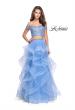Picture of: Off the Shoulder A-line Gown with Ruffle Tulle Skirt in Cloud Blue, Style: 26169, Main Picture