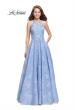 Picture of: High Neck A-line Gown with Beaded Bodice and Pockets in Cloud Blue, Style: 26337, Main Picture