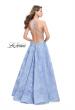 Picture of: High Neck A-line Gown with Beaded Bodice and Pockets in Cloud Blue, Style: 26337, Back Picture