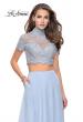 Picture of: Two Piece Dress with Beaded Lace Top and Sheer Back in Cloud Blue, Style: 25401, Detail Picture 1