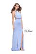 Picture of: Beaded Form Fitting Long Prom Dress with Leg Slit in Cloud Blue, Style: 26129, Detail Picture 1