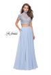 Picture of: Two Piece Dress with Beaded Lace Top and Sheer Back in Cloud Blue, Style: 25401, Detail Picture 3