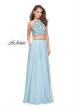 Picture of: Long Two Piece Dress with Beading and Strappy Back in Cloud Blue, Style: 25469, Detail Picture 3