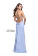 Picture of: Long Jersey Prom Dress with Plunging Neckline and Beading in Cloud Blue, Style: 25398, Detail Picture 5